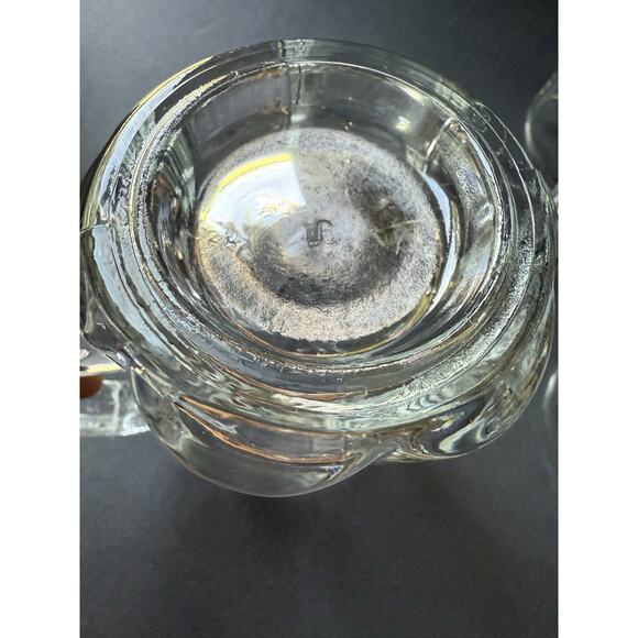 Libbey 5011 Clear 15 OZ Glass Tankard Handled Mug Set (4) Thumb Rest Vintage - Picture 9 of 9